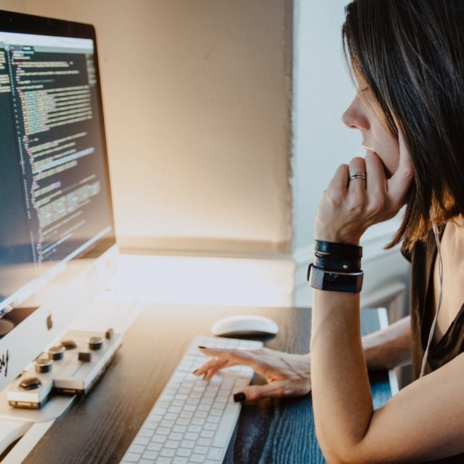 a picture of houda coding